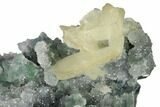 Green Fluorite and Yellow Calcite on Quartz - Fluorescent! #163555-1